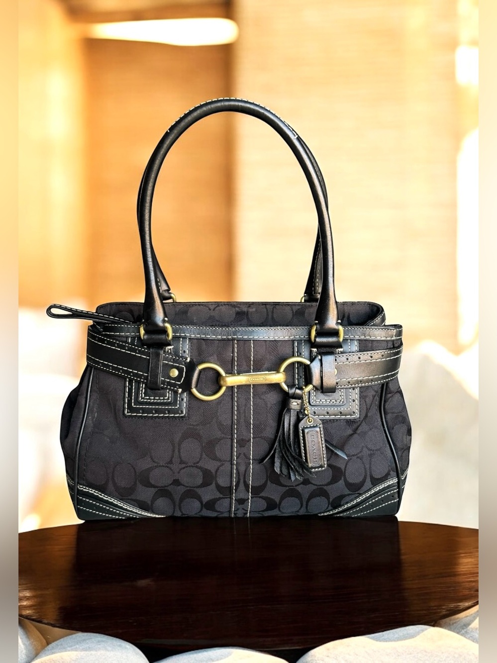 Coach Vintage Hampton Signature Carryall Tote Shoulder Bag